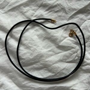 Vintage Tenple St Clair 18k Leather Necklace.